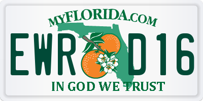 FL license plate EWRD16