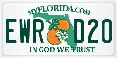 FL license plate EWRD20