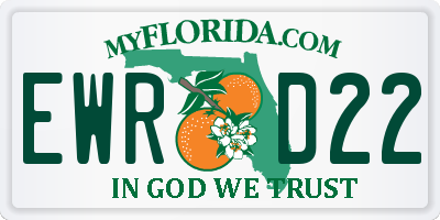 FL license plate EWRD22