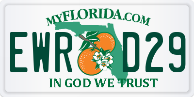 FL license plate EWRD29
