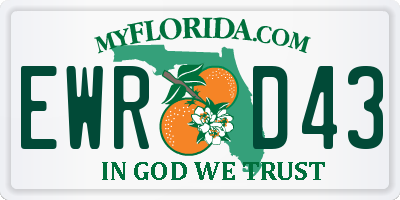FL license plate EWRD43