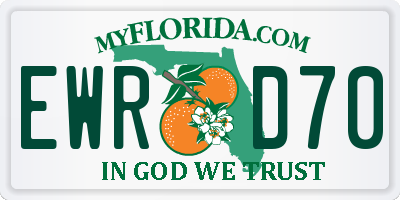 FL license plate EWRD70