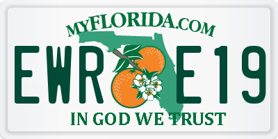 FL license plate EWRE19