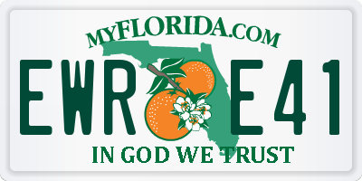 FL license plate EWRE41