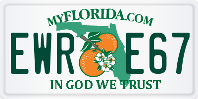 FL license plate EWRE67