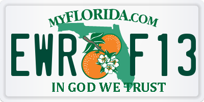 FL license plate EWRF13