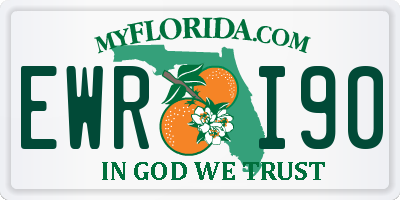 FL license plate EWRI90
