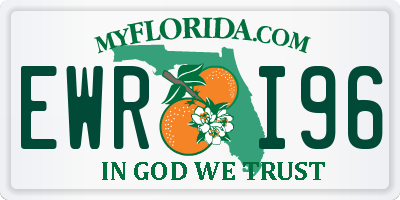 FL license plate EWRI96