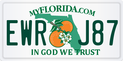 FL license plate EWRJ87