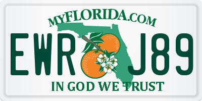 FL license plate EWRJ89