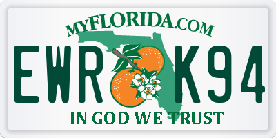 FL license plate EWRK94