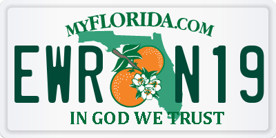 FL license plate EWRN19