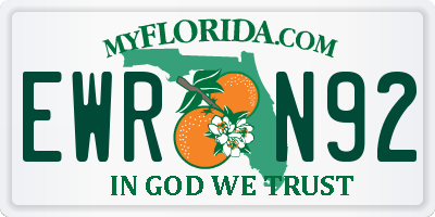 FL license plate EWRN92