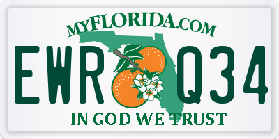 FL license plate EWRQ34