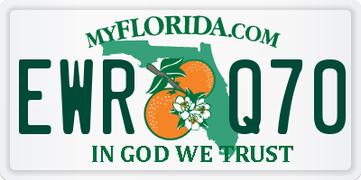 FL license plate EWRQ70
