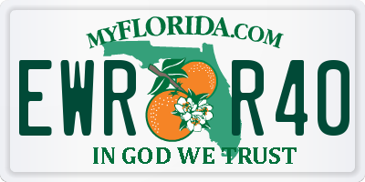 FL license plate EWRR40