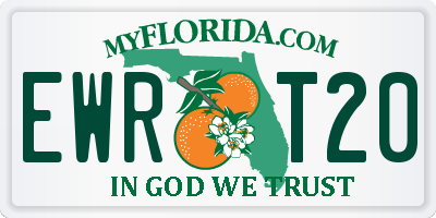 FL license plate EWRT20