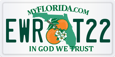 FL license plate EWRT22