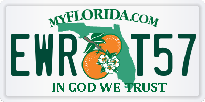 FL license plate EWRT57