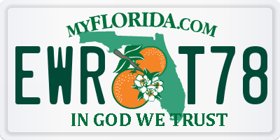 FL license plate EWRT78
