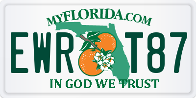 FL license plate EWRT87