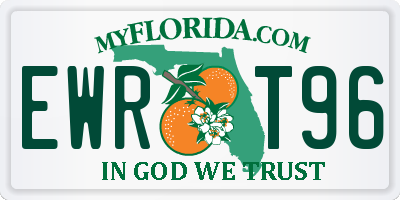 FL license plate EWRT96