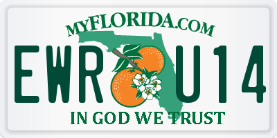 FL license plate EWRU14