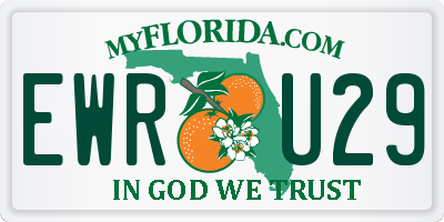 FL license plate EWRU29