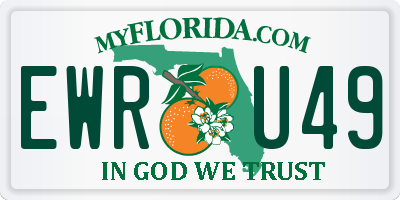 FL license plate EWRU49