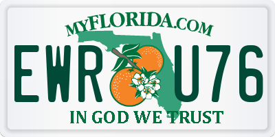 FL license plate EWRU76