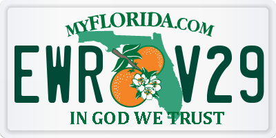 FL license plate EWRV29
