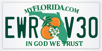 FL license plate EWRV30