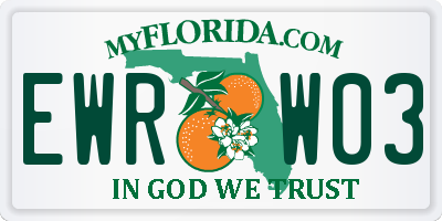 FL license plate EWRW03