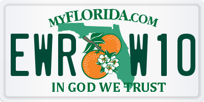 FL license plate EWRW10