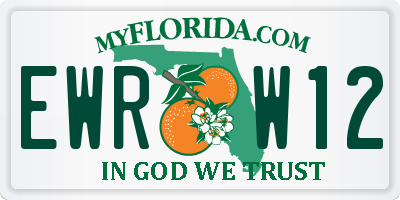 FL license plate EWRW12