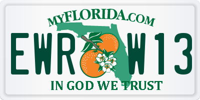 FL license plate EWRW13