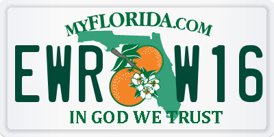 FL license plate EWRW16