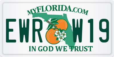 FL license plate EWRW19
