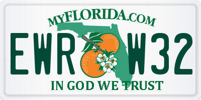 FL license plate EWRW32