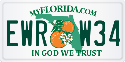 FL license plate EWRW34