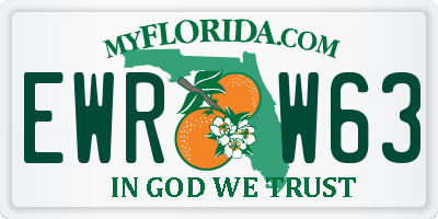 FL license plate EWRW63