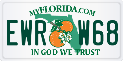 FL license plate EWRW68