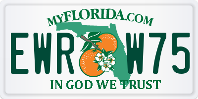 FL license plate EWRW75