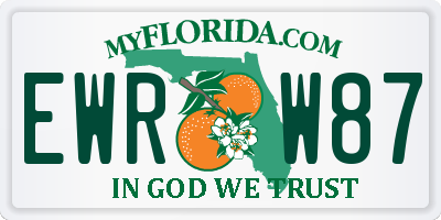FL license plate EWRW87