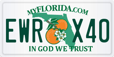 FL license plate EWRX40