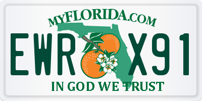 FL license plate EWRX91