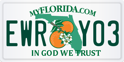 FL license plate EWRY03