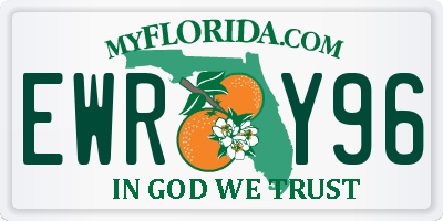 FL license plate EWRY96