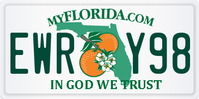 FL license plate EWRY98