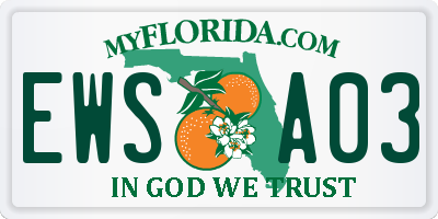 FL license plate EWSA03